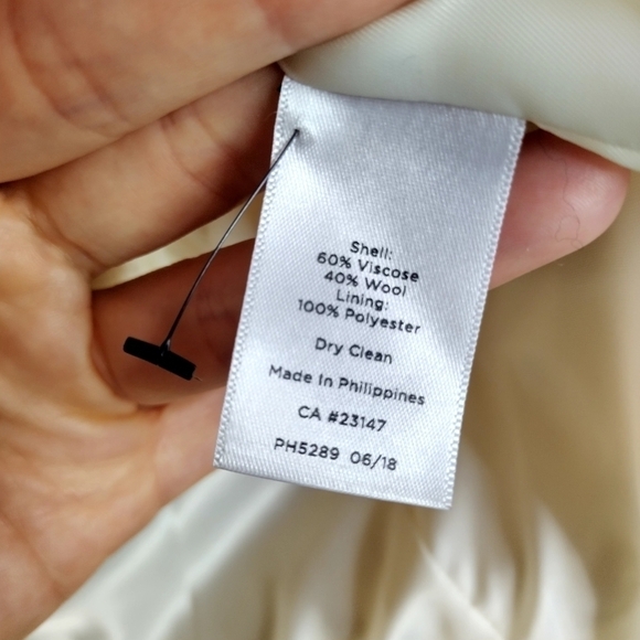 Talbots Cream Boiled Wool Blend Sweater Jacket Cardigan Blazer Size 14 - Picture 6 of 9